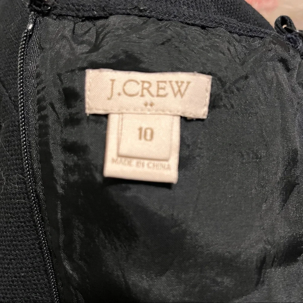 J Crew Black Scalloped Fit Flare Dress - Picture 4 of 5